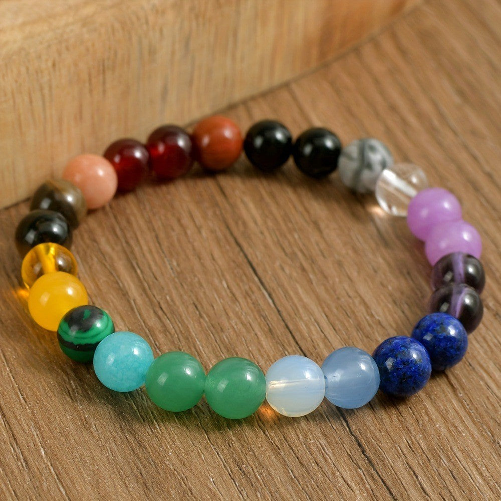 Natural Stone Symbolic Beaded Bracelet Women Men Anxiety Relief Protection Money Spiritual Inner Self-Love Jewelry