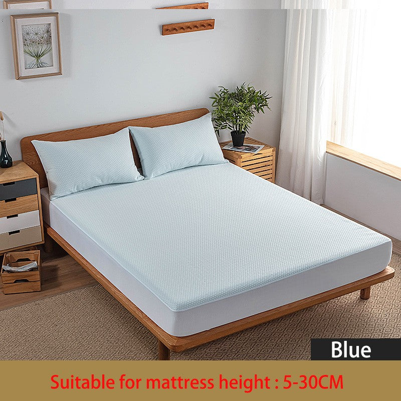 Ice Silk Cooling Fabric 3d Air Layer Waterproof Mattress Covers Fitted Sheets Thick Mattress Protector for Single Double King