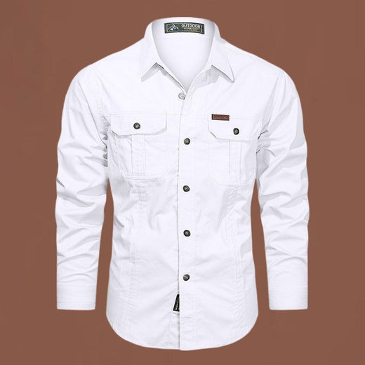 2024 Spring Cotton Cargo Shirt for Men Long Sleeve Multi-Pocket Shirts Outdoor Casual Colthing High Quality Militar Overshirt