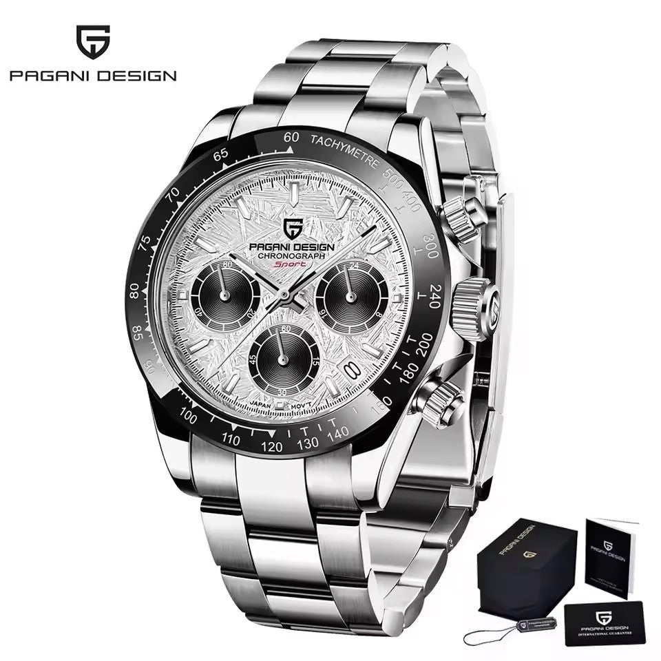 40mm New V2 PAGANI DESIGN Men's Quartz Watches Sapphire Retro Chronograph Stainless Steel Waterproof Watch Men Relogio Masculino
