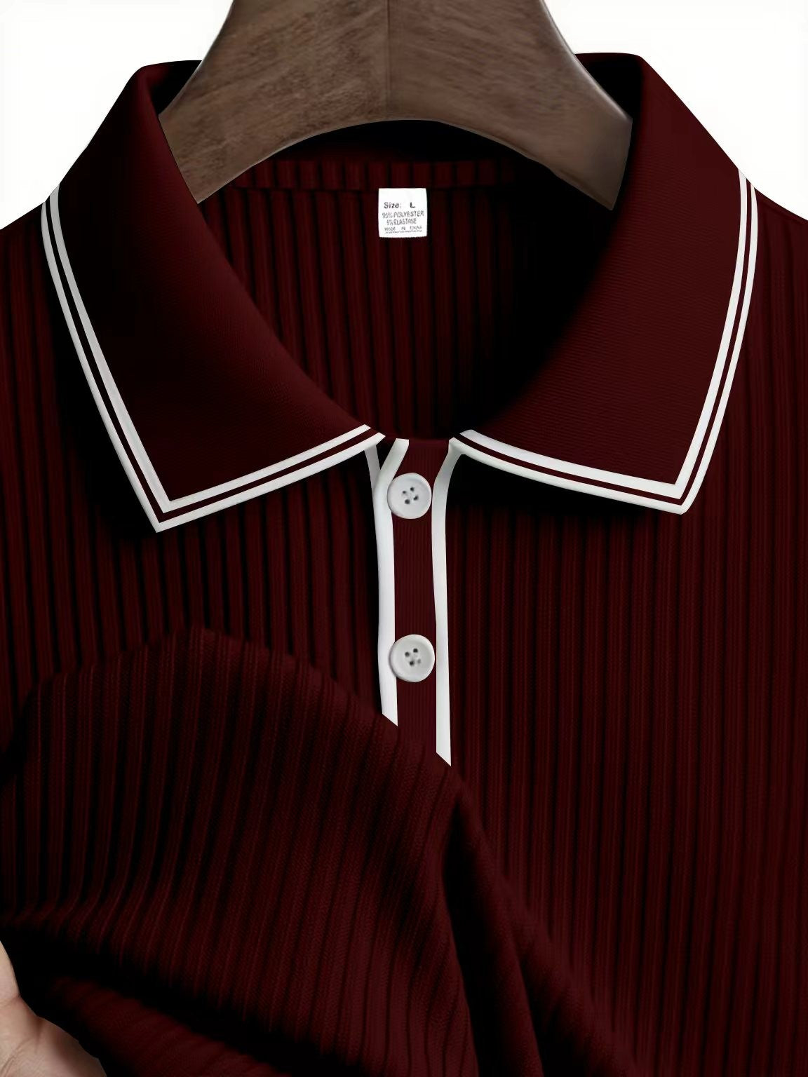 Spring And Autumn New Men's Striped Long Sleeve Polo Shirt Slim Fit Collar Multi Color Business And Leisure Versatile Men's Top
