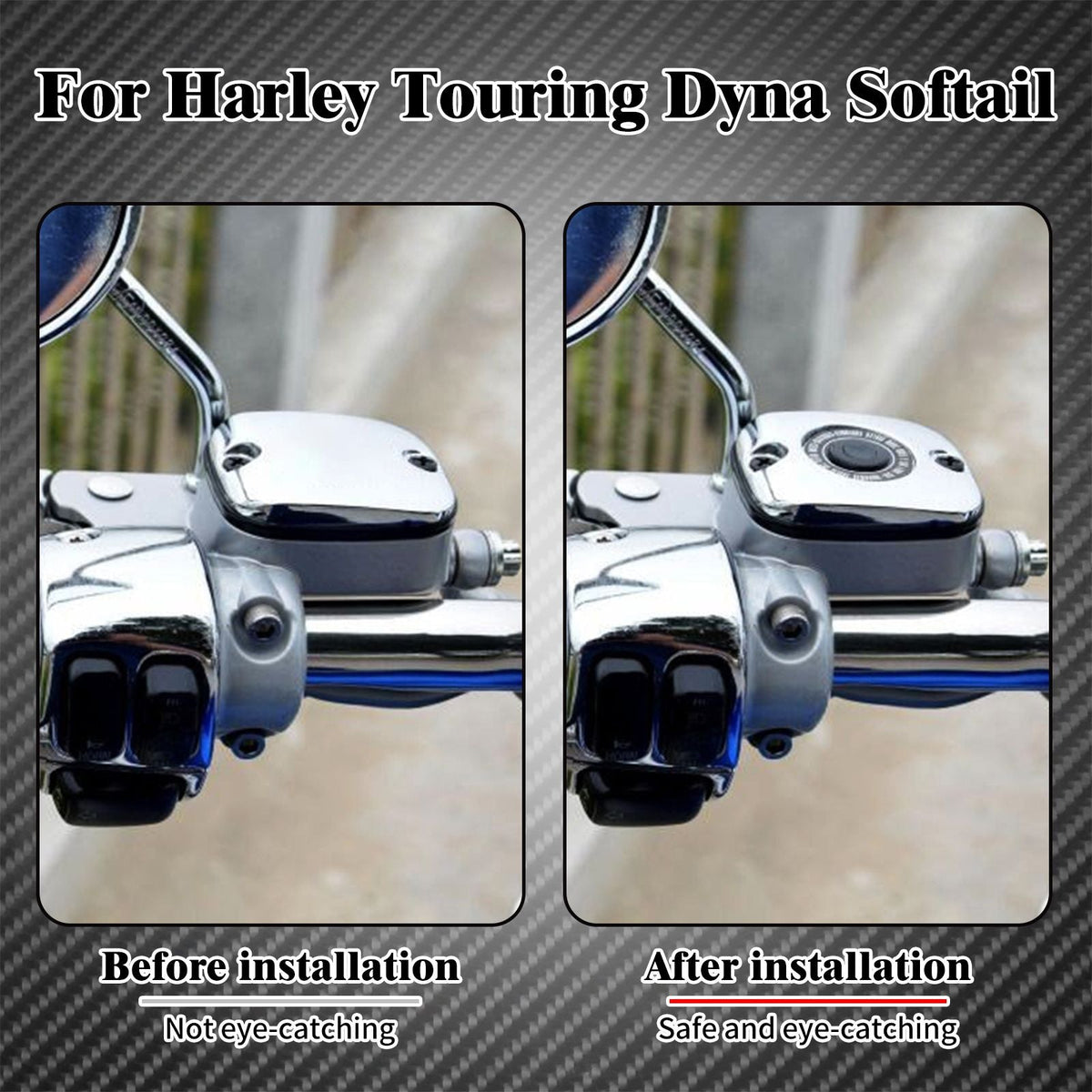 Front Brake Master Cylinder Cover Motorcycle For Harley Touring Road King Street Glide FLHR FLHT Dyna Fat Bob FXDF Softail FLSTF