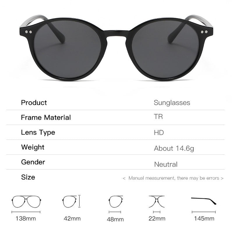Retro Round Polarized Sunglasses Men Women Classic Leopard Frame Sun Glasses Fashion Black Driving Male Female Goggles UV400