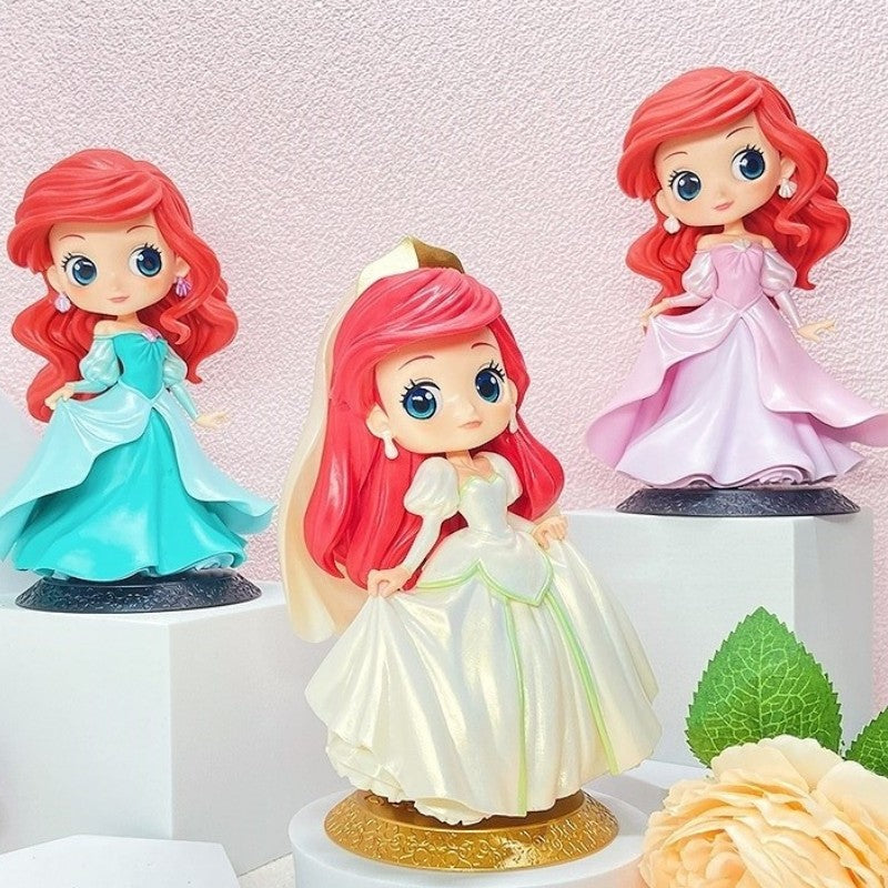 Bandai Disney The Little Mermaid Anime Qposket Characters Ariel Glitter Line Action Figure Collectible Model Toys Birthday Gift