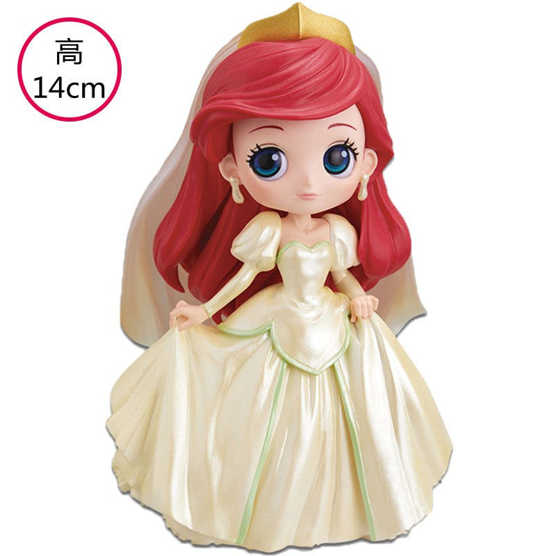 Bandai Disney The Little Mermaid Anime Qposket Characters Ariel Glitter Line Action Figure Collectible Model Toys Birthday Gift
