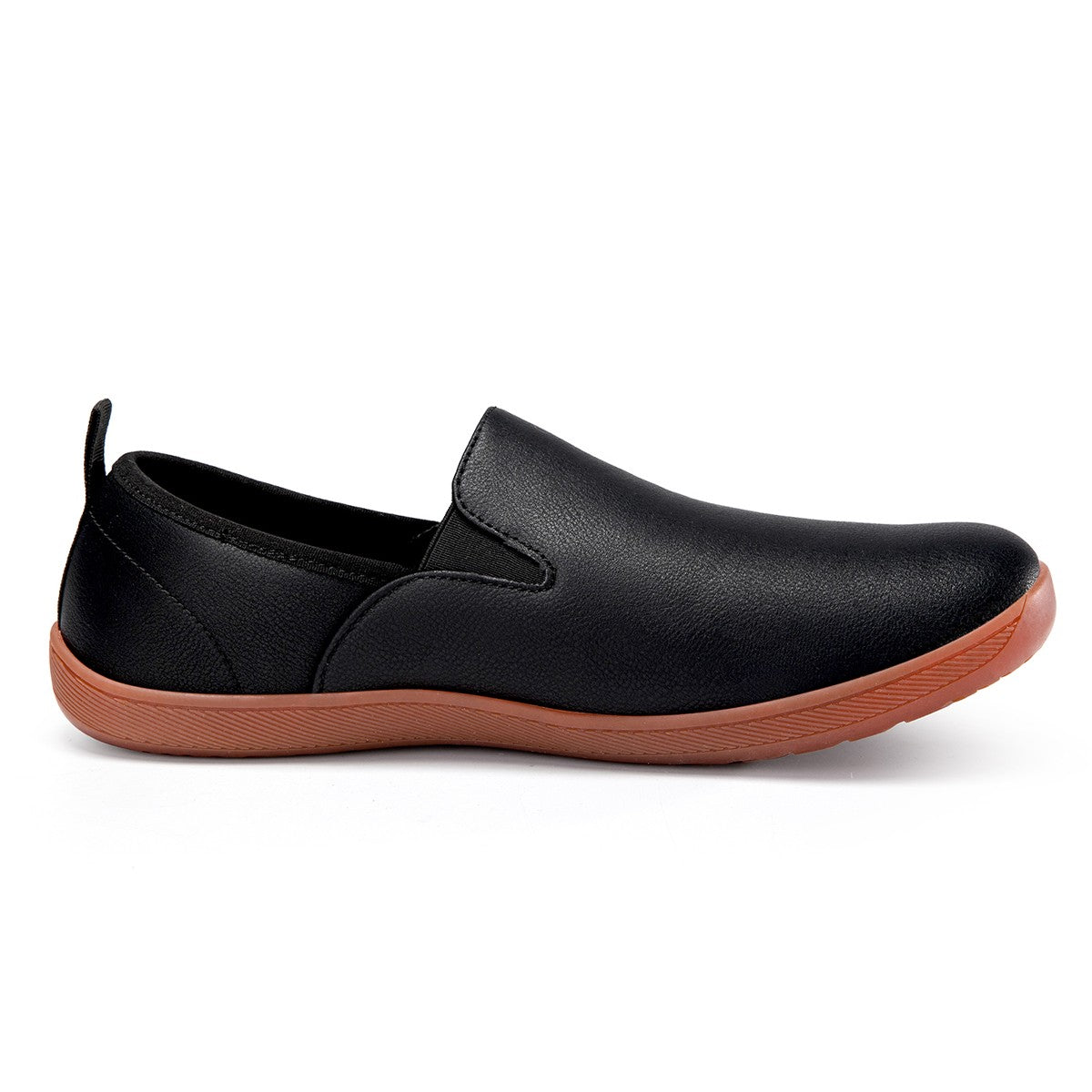 Oiaano Wide Toe Men Minimalist Shoes Comfortable Sneakers Leather Casual Shoes Black Slip On Leisure Loafers Drive Office