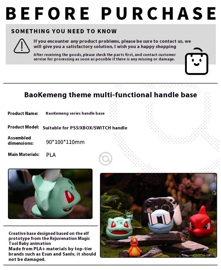 Universal Pokemon Anime Game Controller Stand Creative Handle Holder for Switch PS5 Xbox Cosplay Accessory Base Placement