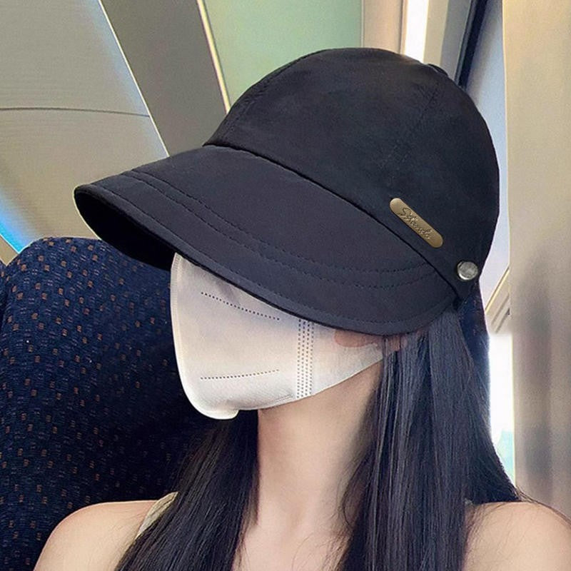 Summer Ladies Wide Brim Fisherman Hat Girls Foldable Portable Sun Hat Ladies Simple Adjustable Sun Protection Outdoor Hat