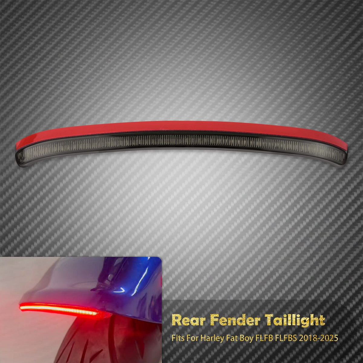 Motorcycle LED Rear Fender Brake Light Turn Signal Indicator Running Lamp For Harley Softail Fatboy FLFB FLFBS 18-25 Taillight
