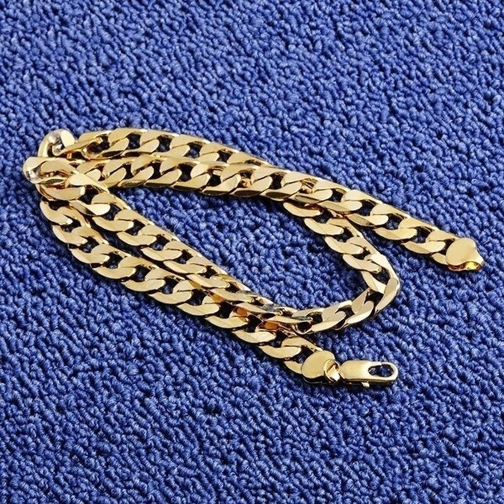 Men 18K Gold Necklace Fashion Men 18K Gold Necklace Cuban Chain Necklace For Men Jewelry Gifts