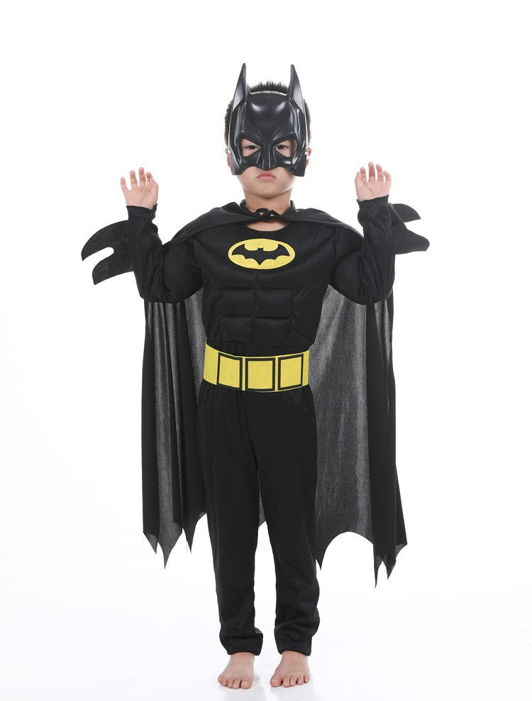 Halloween Children Boys Bat Cosplay Costume Batboy Fancy Black Superhero Cosplay Kids Costume Outfits Comic Masquerade Evening