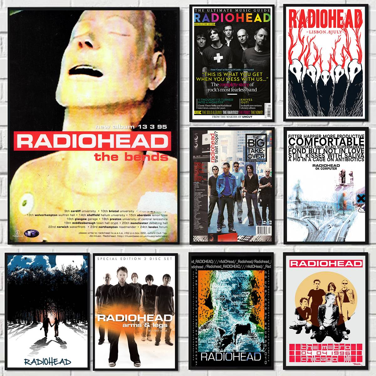 Scandinavian Classic Vintage Wall Art Rock Band Radiohead Music Canvas Paintings Posters & Prints Home Bedroom Living Room Decor