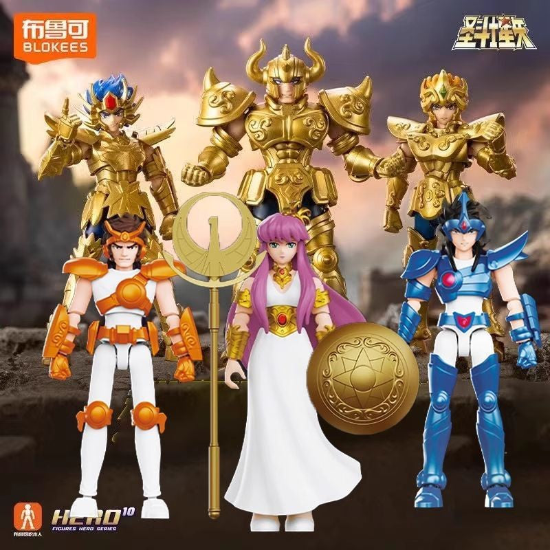 Blokees Gold Saint Action Figure Galaxy Version 02 Libra Dohko Sagittarius Saint Seiya Assembling Toys Children Birthday Gift