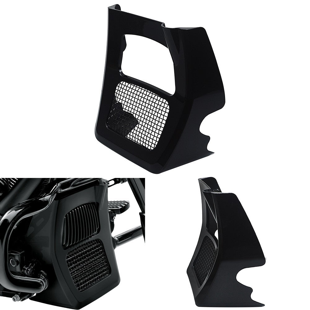 Motorcycle Fairing Front Spoilers Radiator Chin Cover For Harley Road King Electra Street Glide FLHR FLTRX 17-2025 Glossy Black