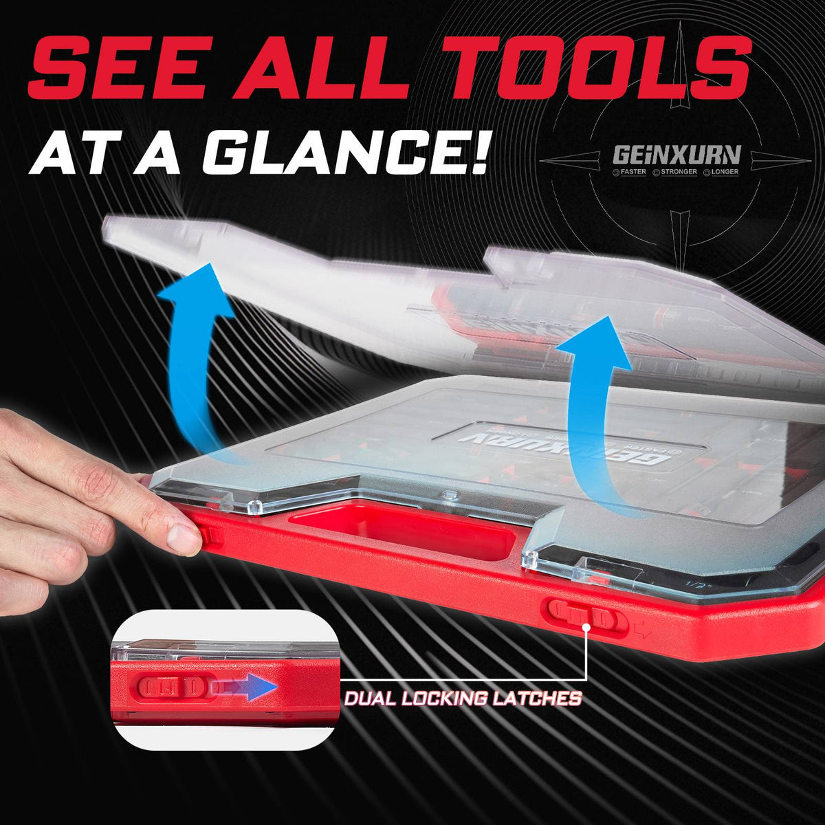 Geinxurn 58Pcs Tools Set Packaged with Impact Screwdriver Bits,Mini Wrech,Step Drill,Socket Adapter and Bit Holder for DIY