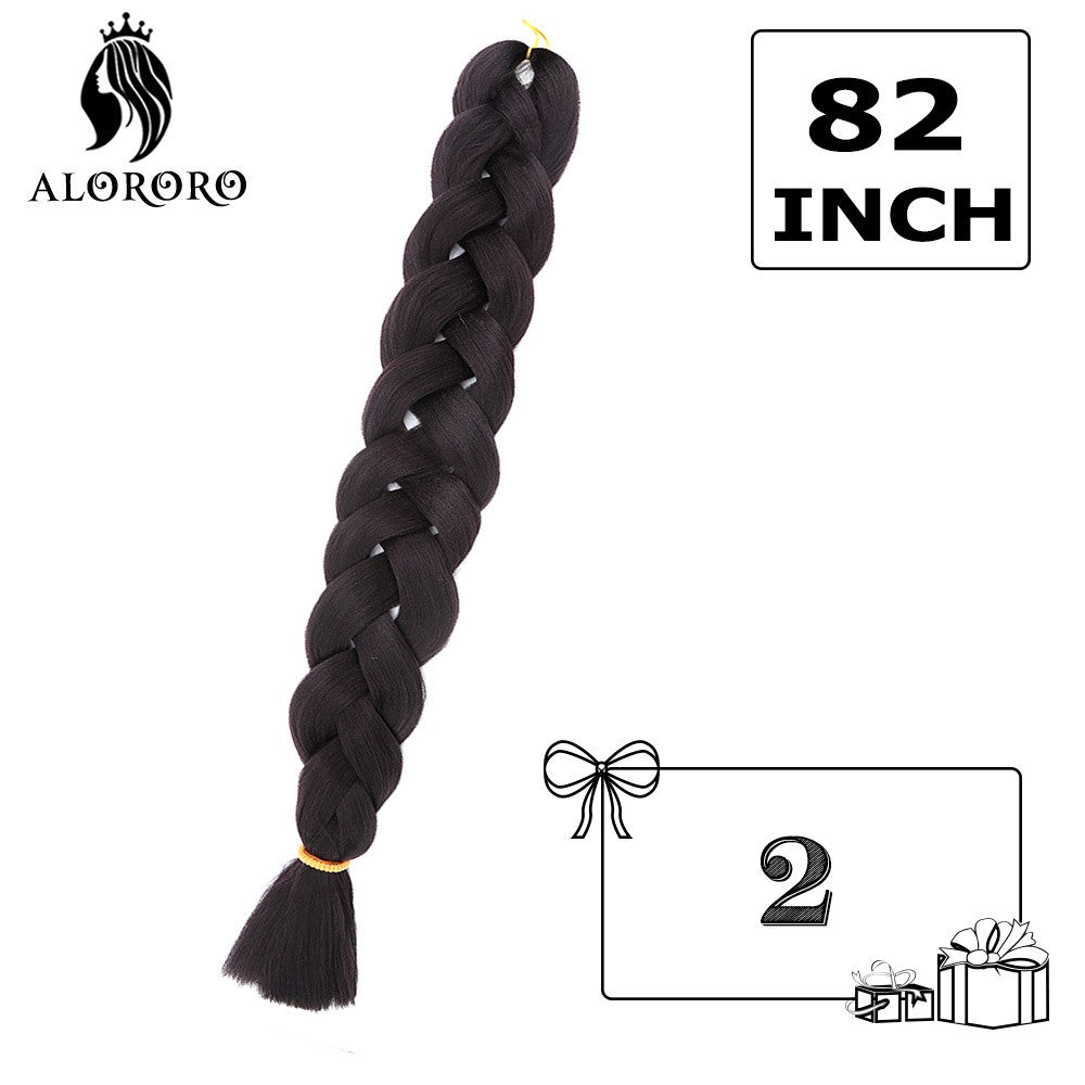 Alororo Synthetic Jumbo Braid Hair 82 Inch African Fake Hair High Temperature Fiber Puple Red Braiding Hair Extensions for Women