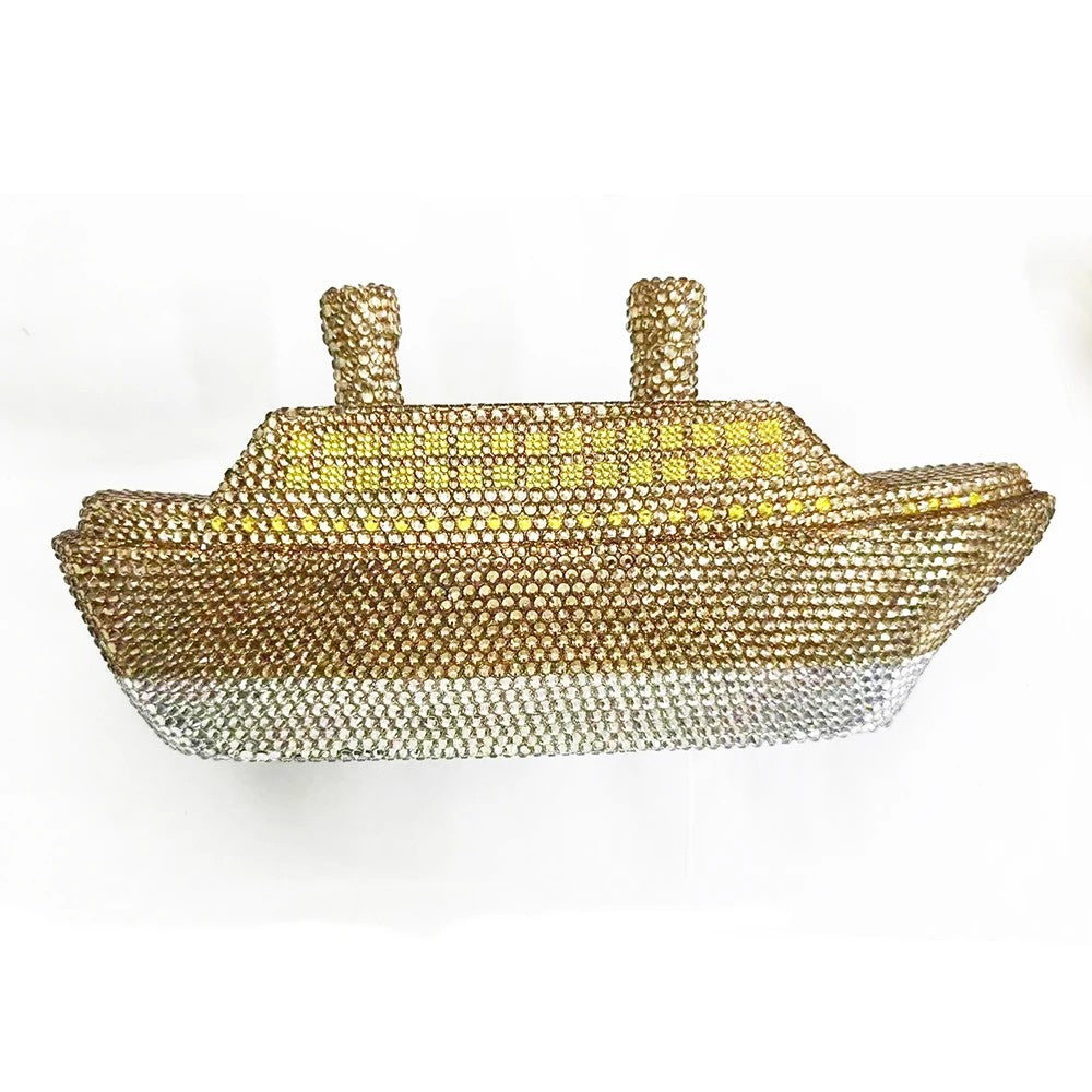 XIYUAN Ship Crystal Clutch Purse Red Blue Gold Women Gems Evening Party Bag Wedding Bridal Minaudiere Purses Rhinestones Handbag
