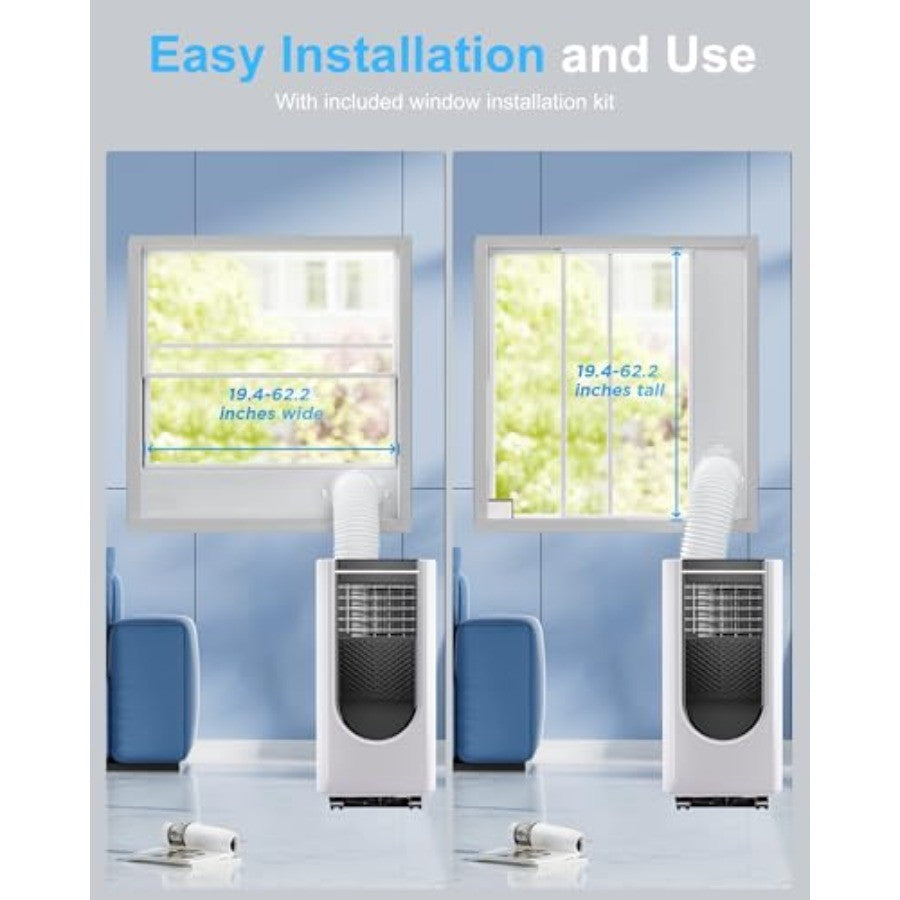 8000 BTU Portable Air Conditioners with 4 Modes for Efficient Cooling Energy Saving Remote Control 24-Hour Timer Ideal for Bedr