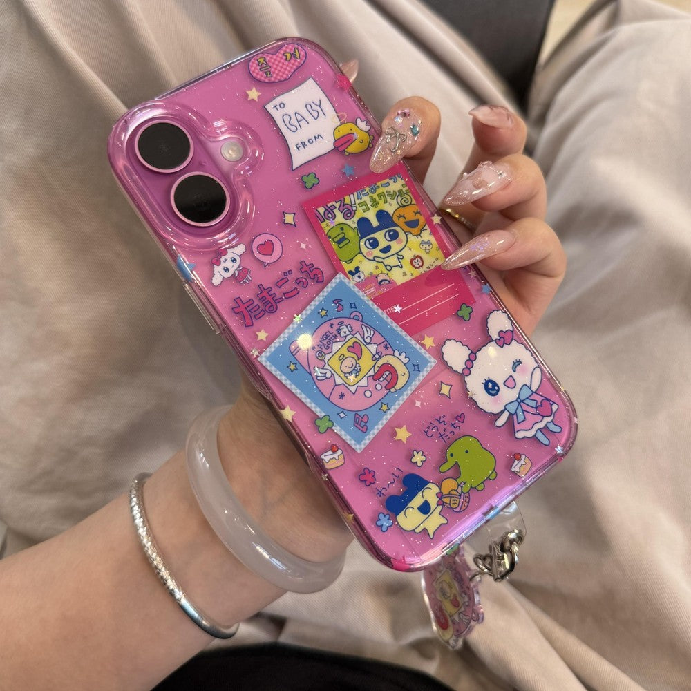 Ins Japan Lovely Anime Cute Cartoon Glitter Phone Case For iPhone 16 15 14 13 12 11 Pro MAX XR XS MAX 7 8 Plus Y2K Kawaii Cover