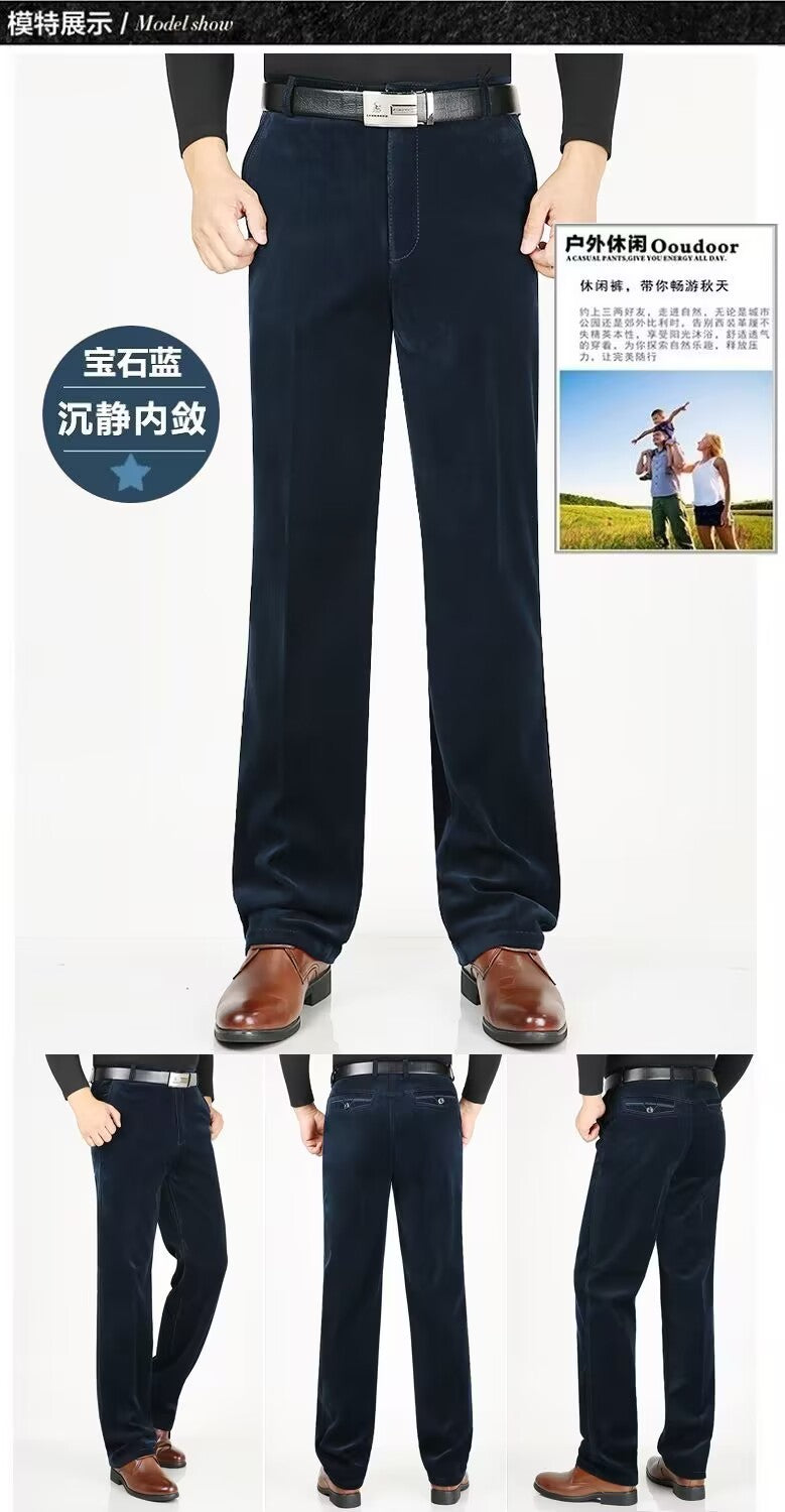 Corduroy pants loose joggers middle-aged men dad installed in autumn and winter 2023 men's casual Trousers for men streetwear
