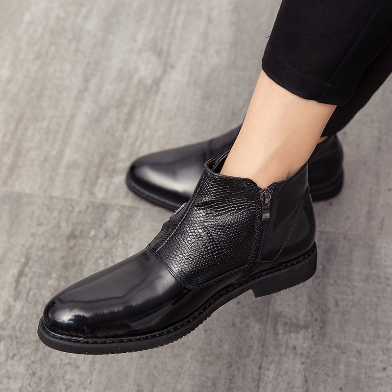 2025 Men's Fashion Chelsea Boots Comfortable Leather Upper Dry Inner Non-Slip Rubber Sole Casual Resistant Ankle Dress Boots