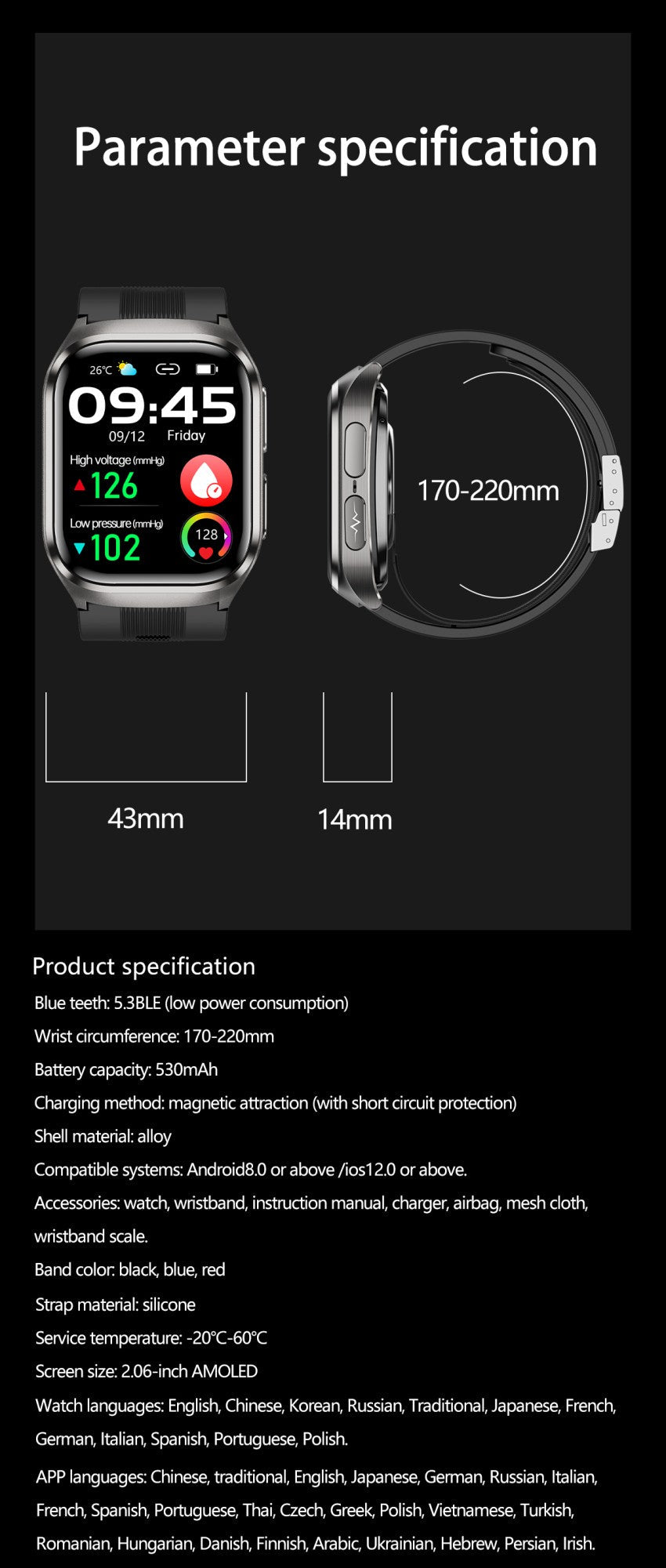 2025 New Nursing Grade Air Bag Smart Watch Men Blood Fat ECG+PPG Blood Pressure Broadcast NFC HD BT Call Health SmartWatch Woman