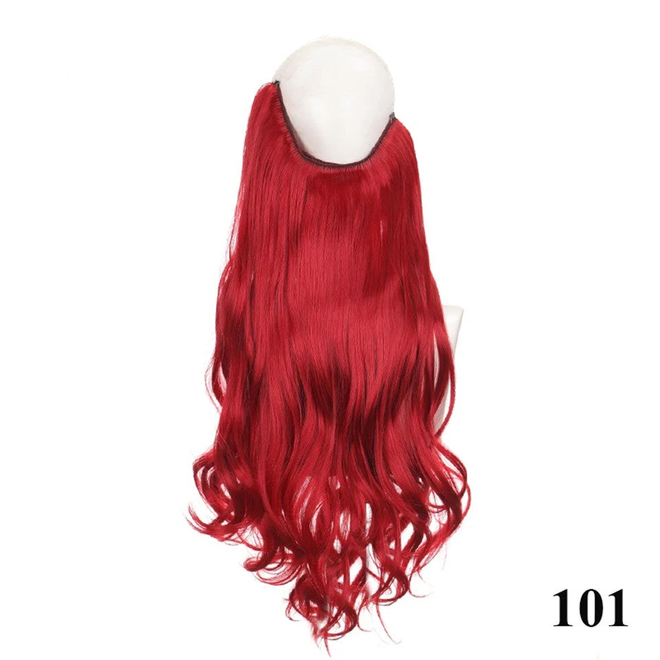 Fish line hair extension piece length (40cm 50cm 60cm) straight hair curly hair daily wear suitable for all women