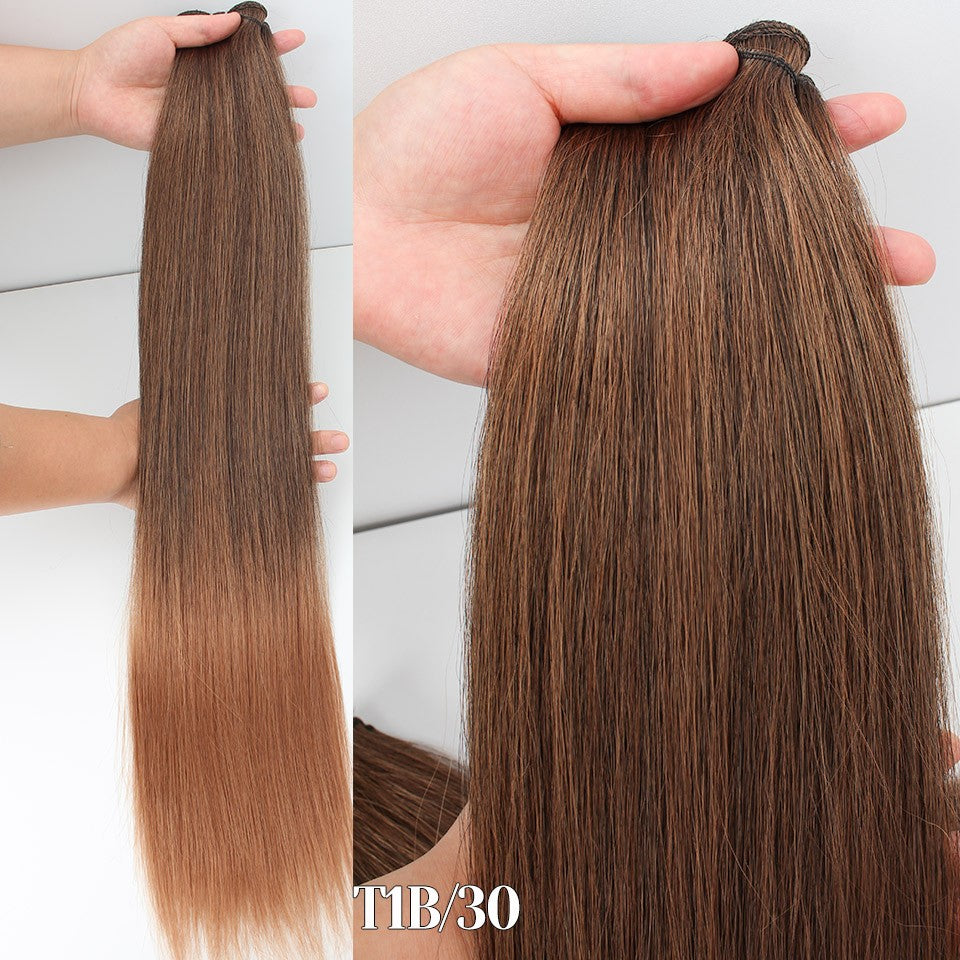Russia Straight Hair Weave Bundles 65cm 200G Fiber Synthetic Hair Extensions Bio Protein Heat Resistant Ponytail Cosplay Hair
