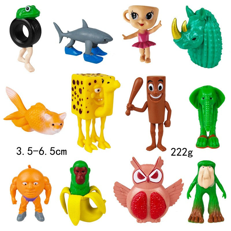 Italian Brainrot Tung Sahur Figure Toy Tralalero Tralala Figures Bombardino Crocodilo Shimpanzini Bananini Model Decor Doll Gift