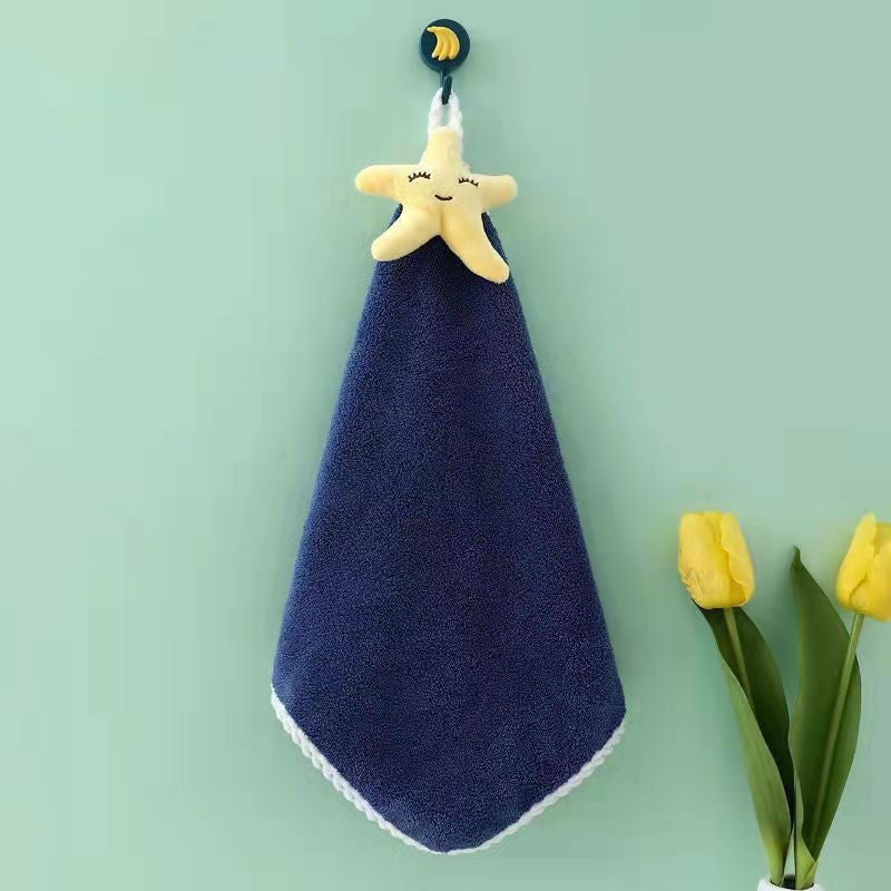 Coral Fleece Hangable Thicken Towel CartoonTowel Cute Absorbent Hand Towels Cleaning Cloth Rag Handkerchief