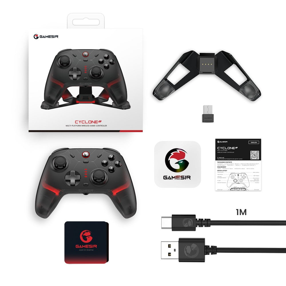 Gamesir Cyclone 2 Wireless Controller with Hall effect Controller for PC Steam Switch ios Andrioid Optional base