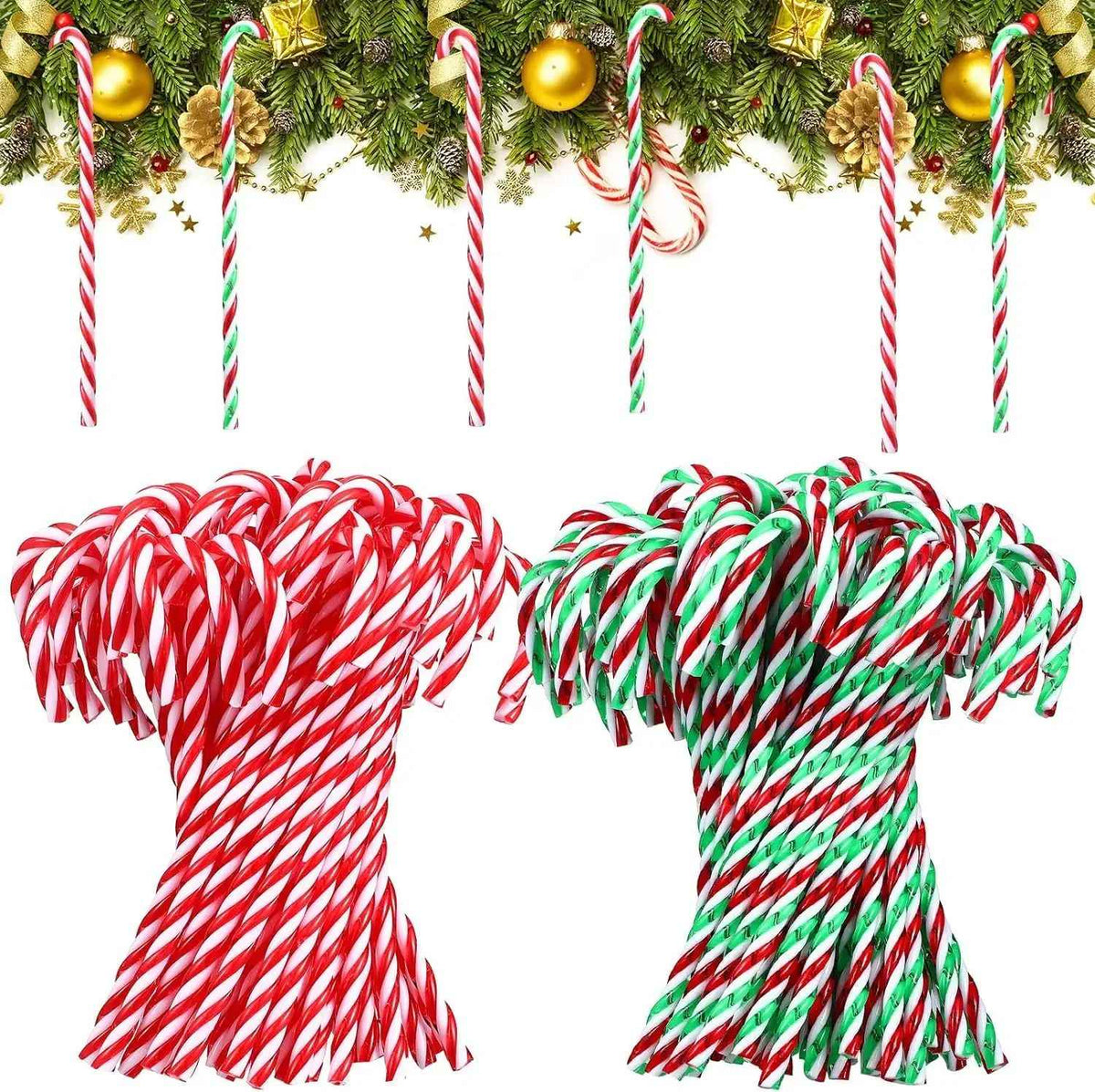 20pcs Christmas Candy Canes Acrylic Xmas Tree Hanging Crutch Pendant New Year Party Home Decoration Ornaments Gifts
