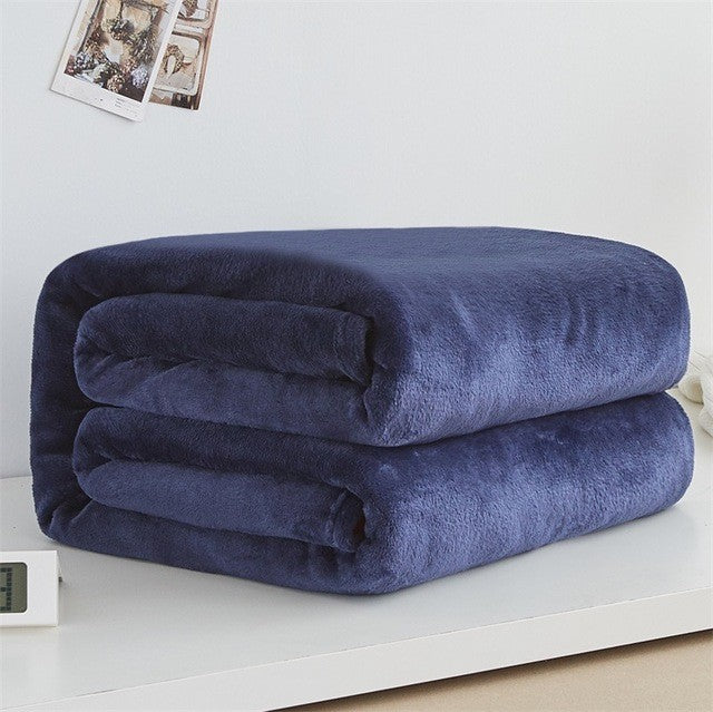 Spring Winter Winter Flannel Blanket Fluffy Warm Soft Sofa Cover Bedspread Solid Blue Black Coral Fleece Plush Blankets For Beds