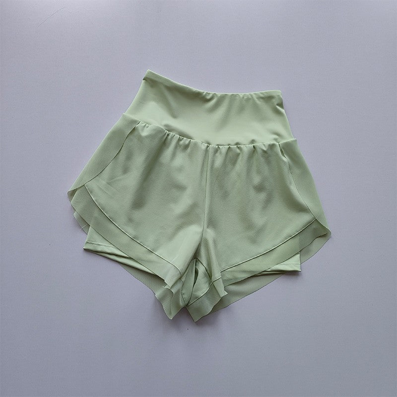 Summer Women's Sports Shorts Mesh 2 In 1 Quick-dry Yoga Shorts Breathable Fitness Shorts High Waist Fitness Running Shorts