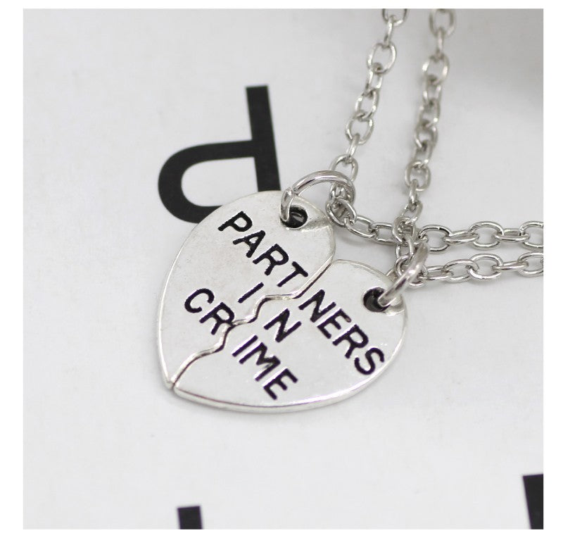 2pcs/set Splicing Necklace Necklace Heartbroken Pendant Necklace Men And Women Best Friends BFF Friendship Birthday Jewelry Gift