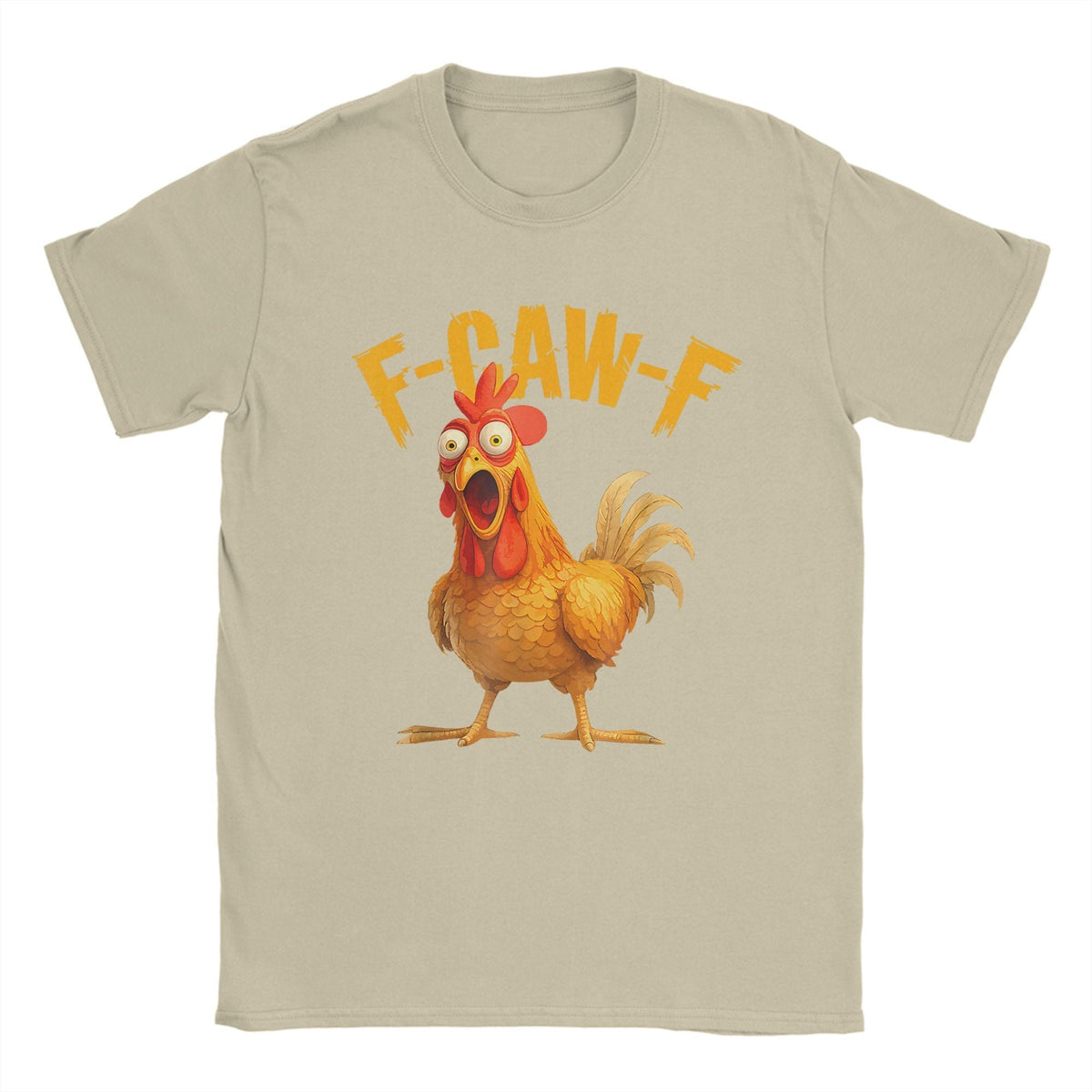 Funny F Caw F Chicken FCAWF Chicken T-Shirt Men Funny 100% Cotton Tee Shirt Crew Neck Short Sleeve T Shirts Gift Idea Clothes