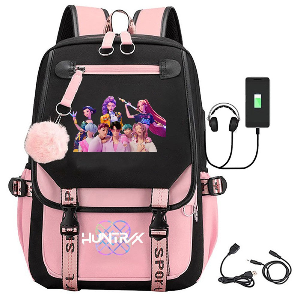School Backpack for Students KPop Movie Daily Bagpack 2025 Hot Movie Print Backpacks for Girl Boy Laptop Usb Port Bag for Kids