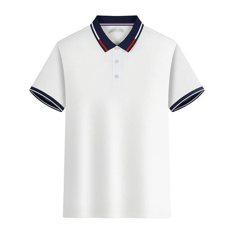 Men's new top Polo shirt T-shirt Summer men's short sleeve color lapel casual fashion white shirt T-shirt men's short sleeve