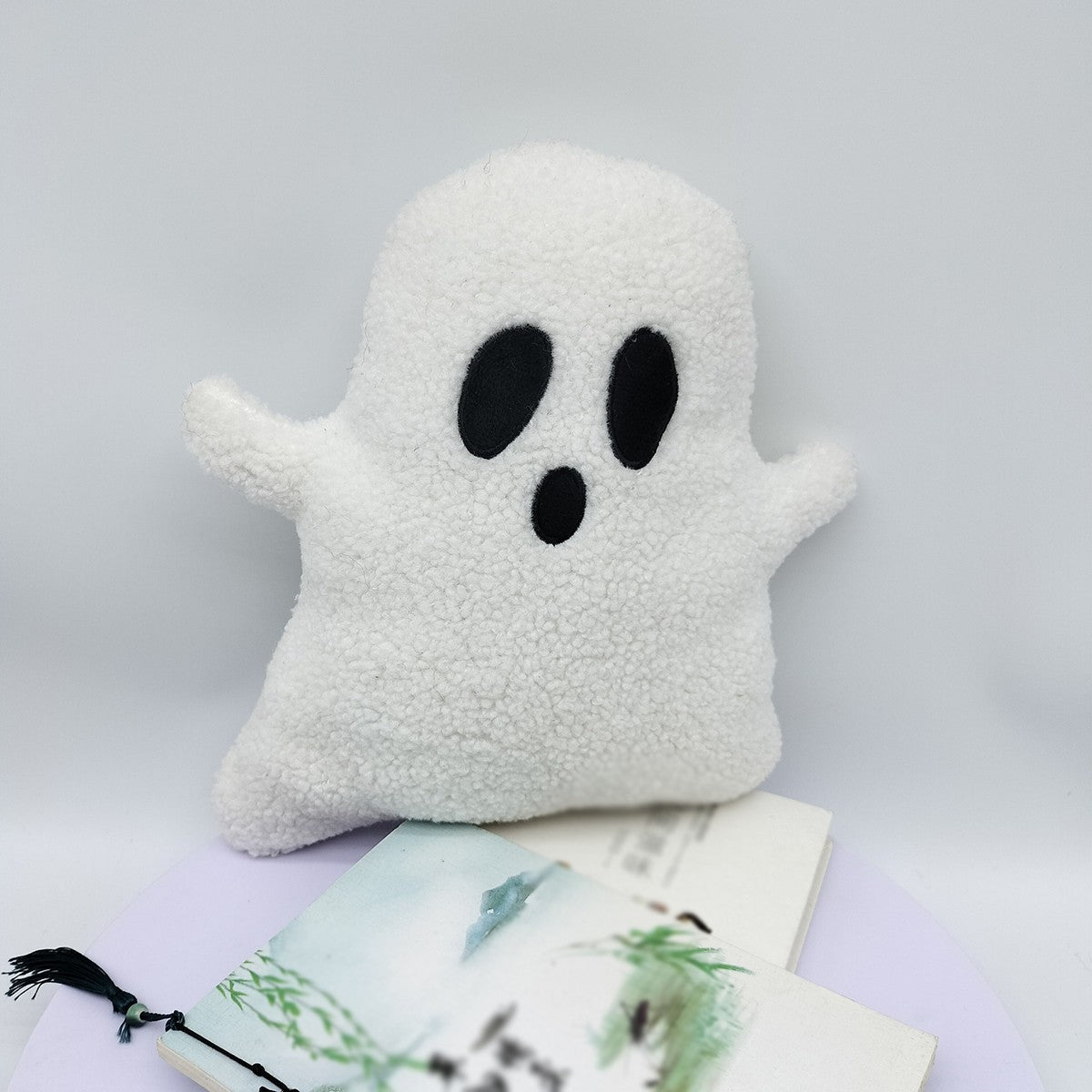 Plush Ghost Throw Pillow Halloween Decor Soft and Cuddly Ghost Shaped Cushion Ideal for Living Room Bedroom or Sofa Decoration