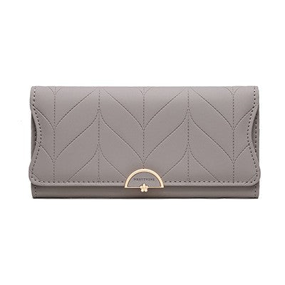 PU Fashion Long Women's Wallet Fashion Buckle New Handbag Large Capacity Fresh Wallet Wallet