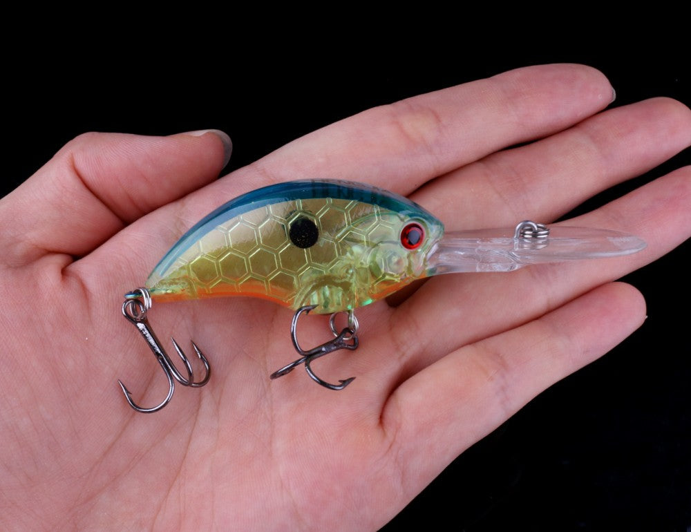 HENGJIA 13G 9CM Fishing Lures Rock Crank Bait Crankbait Minnow Bass Treble Hooks Swim Hard Lure Baits Wobbler Long Big Tongue