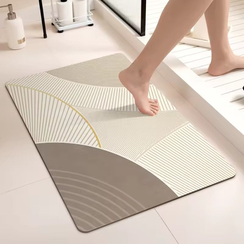 Anti-slip Rubber Door Water Absorbent Modern Rug Set Diatomite Bath Mats for Home Kitchen Bathroom Novelty Pattern Carpet