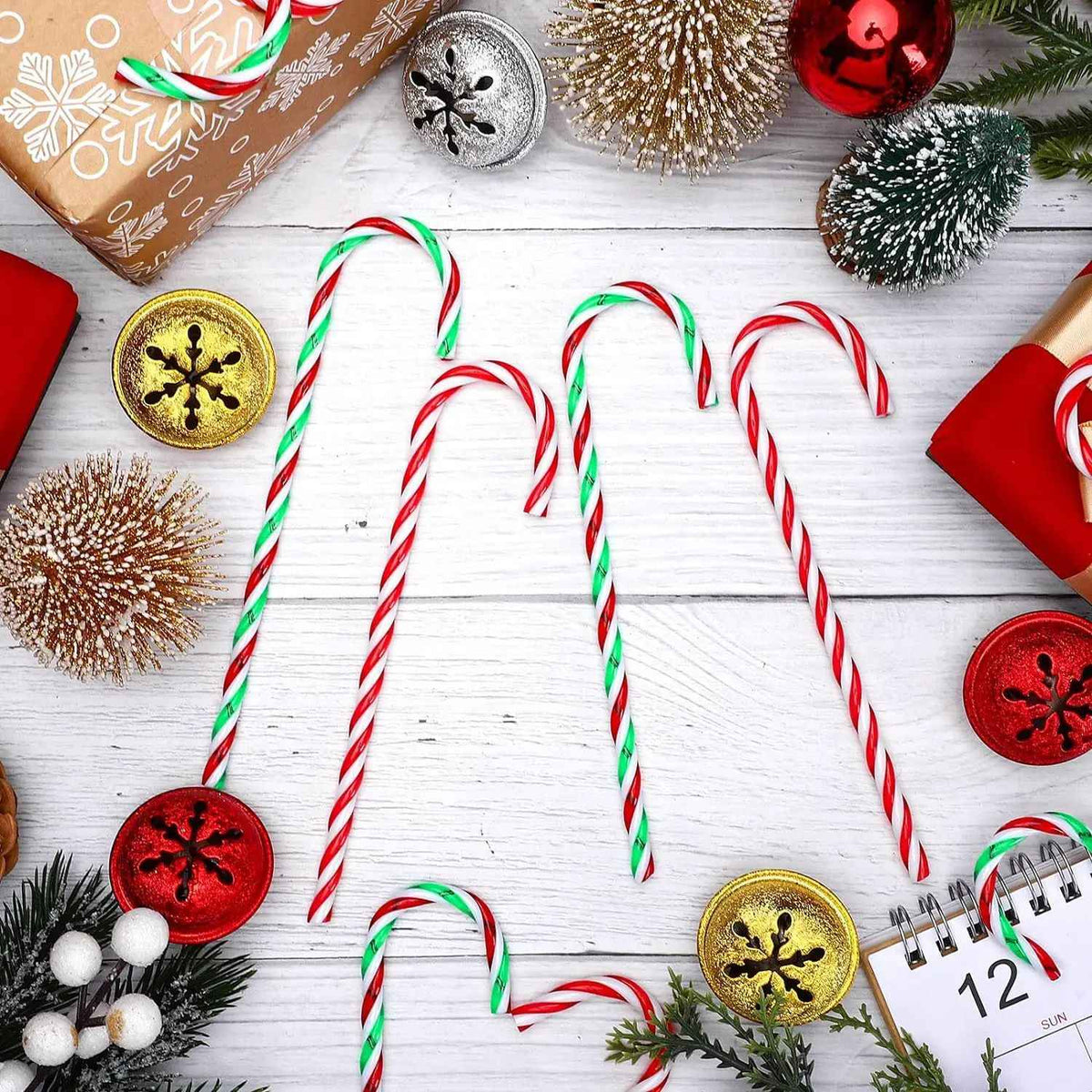 20pcs Christmas Candy Canes Acrylic Xmas Tree Hanging Crutch Pendant New Year Party Home Decoration Ornaments Gifts