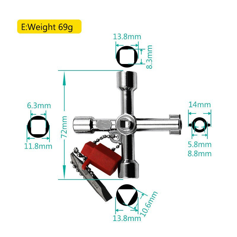 Multi Functional Elevator Key Wrench Elevator Water Meter Valve Multi Purpose Triangular Wrench Portable Hand Tools