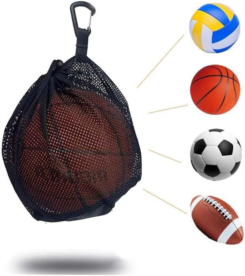 Drawstring Portable Backpack Hanging Small Ball Bags Sports Football Volleyball Basketball Storage Bags Game Toy Mesh Pocket Bag