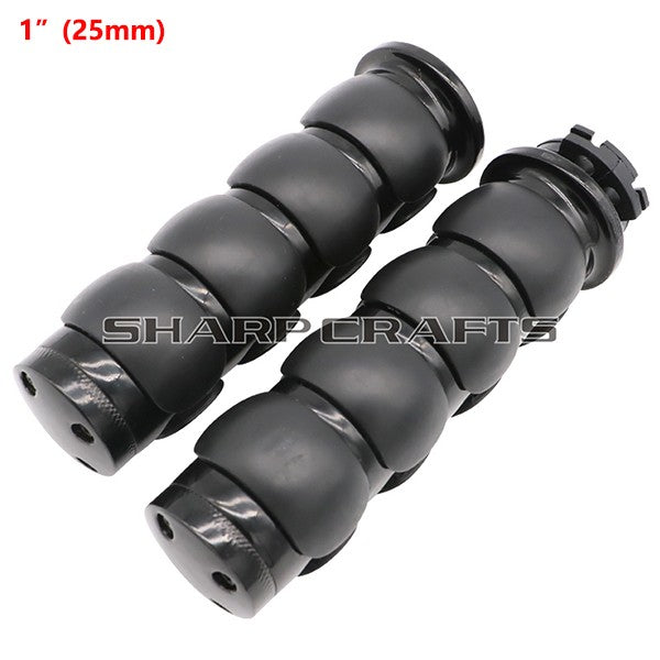 1" 25mm & 7/8'' 22mm Billet Rubber Flame Spike Hand Grips For Harley Honda Kawasaki Suzuki Yamaha Bikes Cruiser Chopper Custom