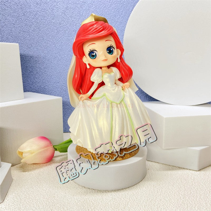 Bandai Disney The Little Mermaid Anime Qposket Characters Ariel Glitter Line Action Figure Collectible Model Toys Birthday Gift