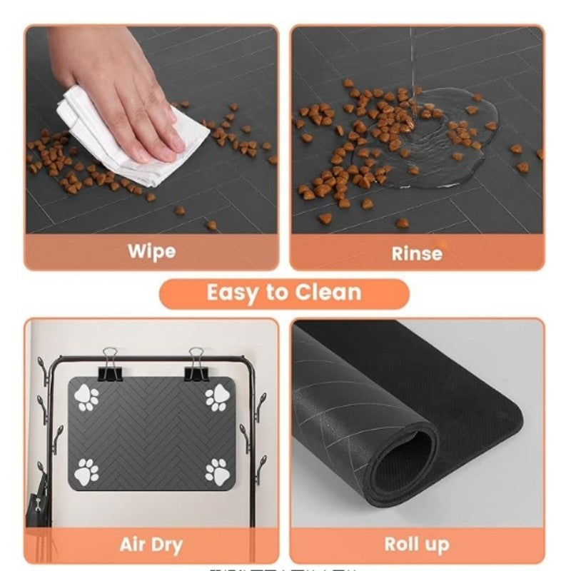 VIKAMA Summer Cartoon Pet Floor Mats Non-Slip Water Absorption Wear-Resistant Leakage Easy To Clean Dog Food Mats Cat Food Mats