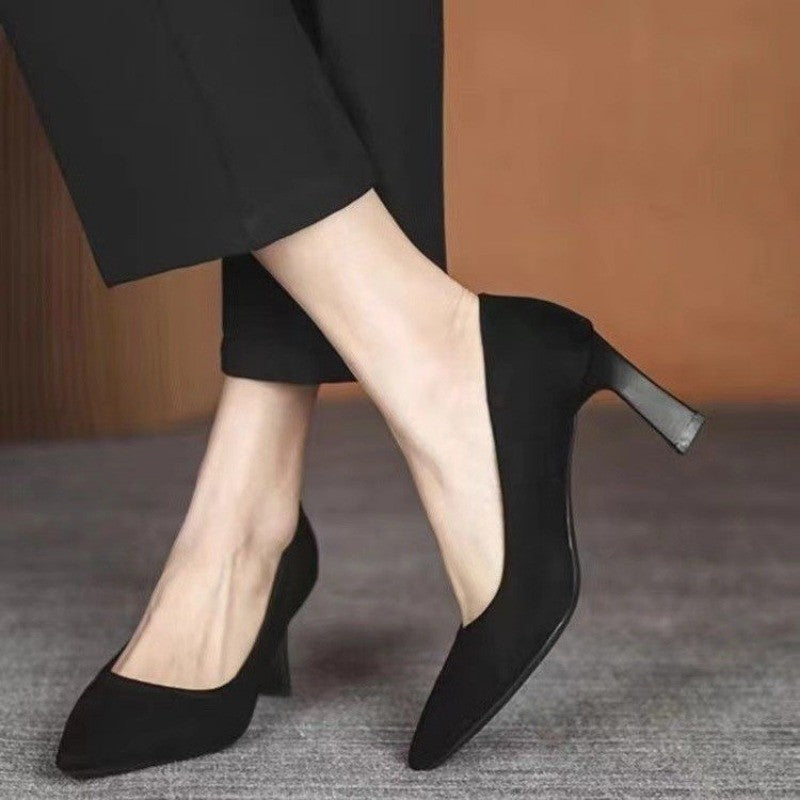 New In Black Special Head Spiral Pattern Fashion Women's Shoes Pointed Fine Heel Wedding High Heels Banquet Nightclub with Shoes