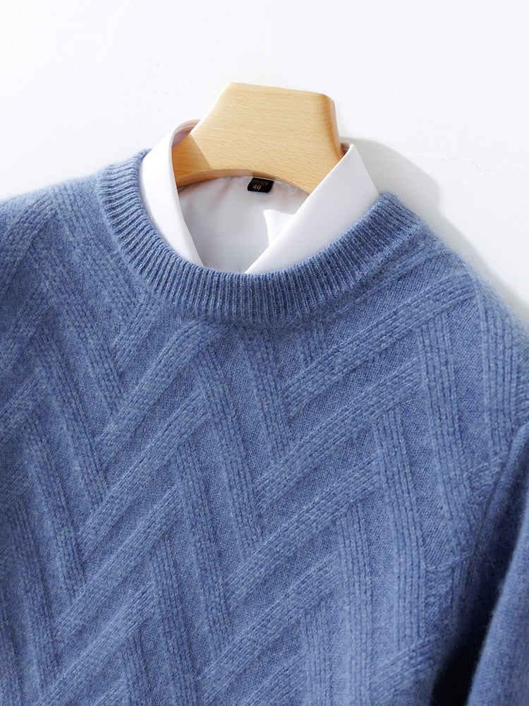 Men's Cashmere Sweater Autumn Winter O-neck Long Sleeve Pullover Casual Clothing 100% Merino Wool high-end Knitwear Top